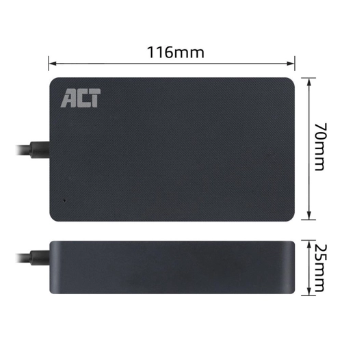 Bild von ACT USB-Ladegerät AC2060 Schwarz 150 mm (B) x 45 mm (T) x 180 mm x (H)