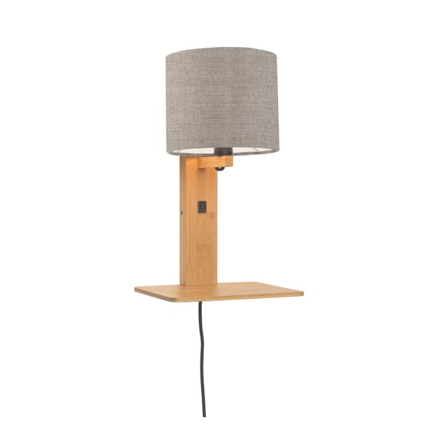 Bild von GOOD&MOJO Wandleuchte Wandlampe Andes Naturel 18x15 Dunkler Leinen