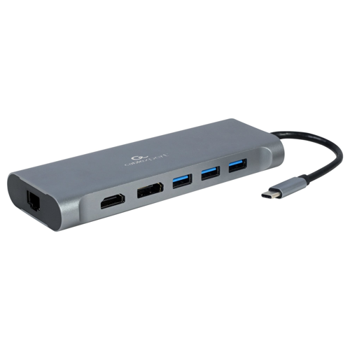 Bild von Gembird A-CM-COMBO8-01 (USB-C, 8 Ports) Dockingstation + USB Hub – Grau