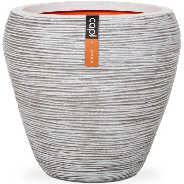 Bild von Capi Blumentopf Blumenkübel Nature Rib Konisch 42x38 cm Elfenbein KOFI362 (1 St)