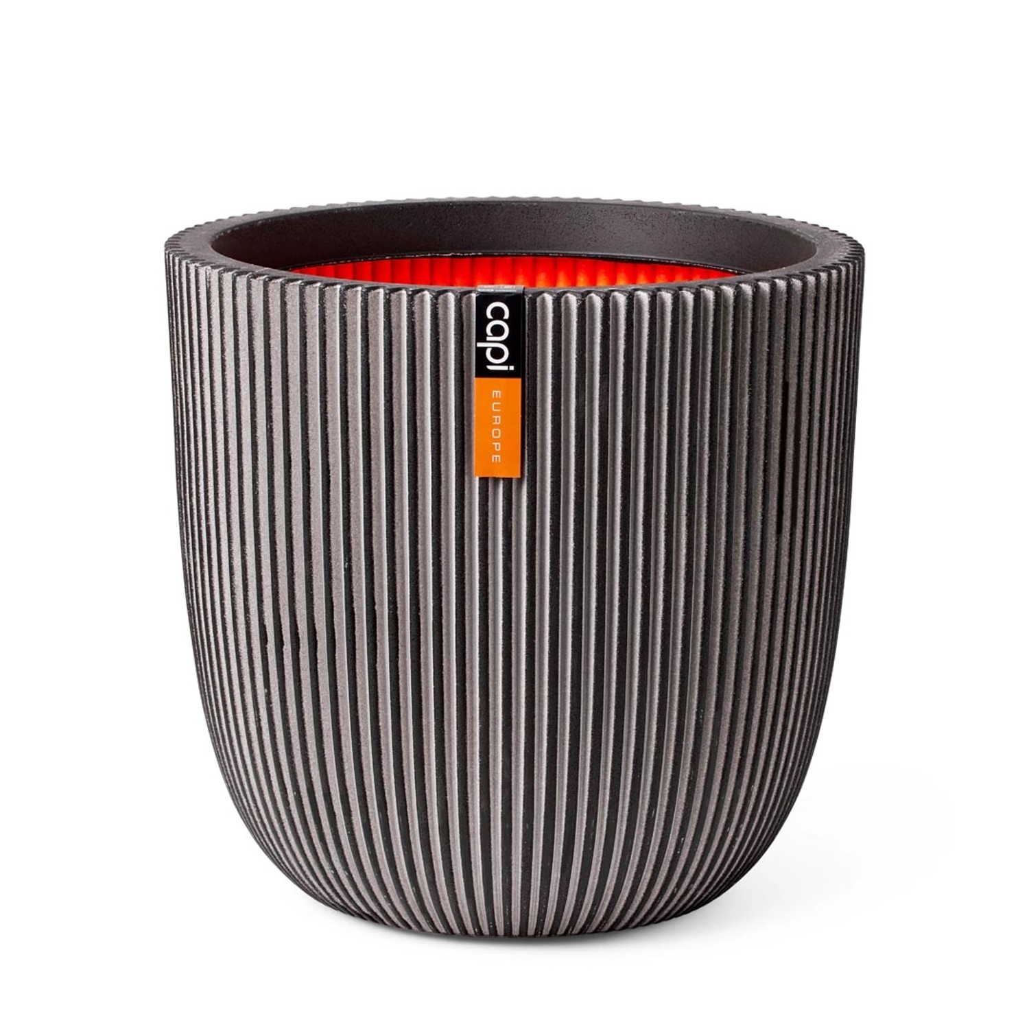 Bild von Capi Übertopf Kugel Groove NL elegant Anthrazit 43 x 41 cm