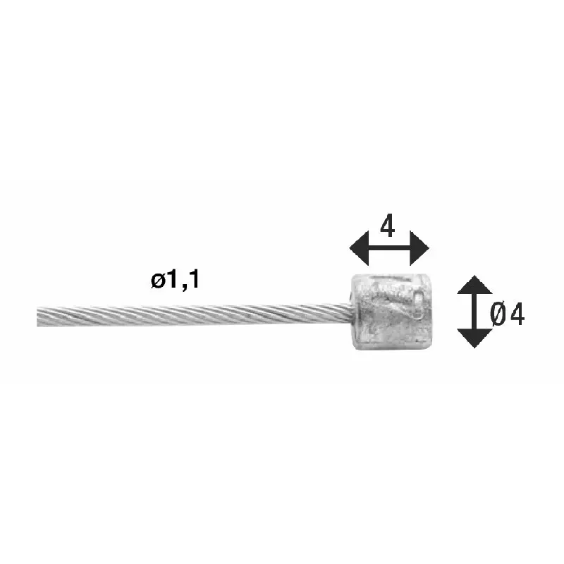 Bild von Übertragungskabel 1x19 Edelstahldrähte ø1,1mm mit N-Kopf ø4x4 Elvedes