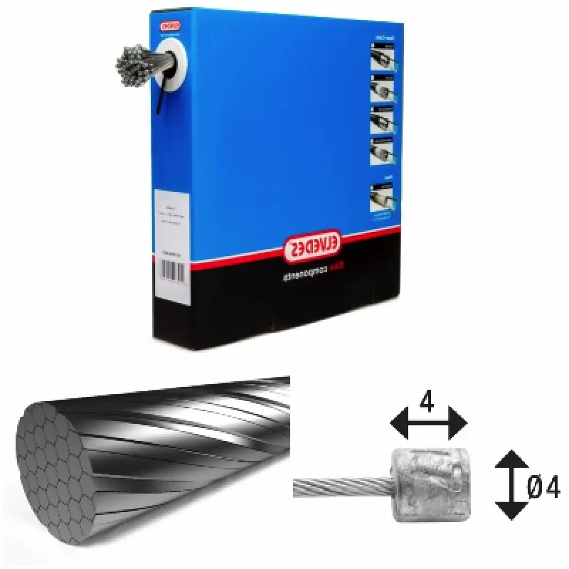 Bild von Übertragungsleitungen 49 Drähte Edelstahl Slick Ø1,1mm Kopf N Ø4,5x4,5 Elvedes (x50)