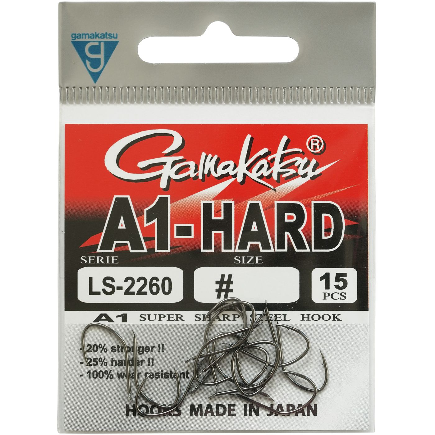 Bild von Gamakatsu A1-Hard LS-2260NS Black Hooks - 15 Angelhaken
