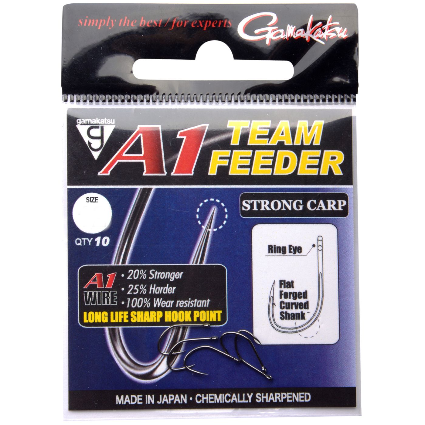 Bild von GAMAKATSU Hook A1 Team Feeder Pellet Strong Karpfen Gr.6 NS Black...