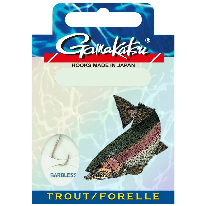 Bild von GAMAKATSU Hook Forelle Barbless Gr.4 120cm 0,26mm Bronze 10Stk.