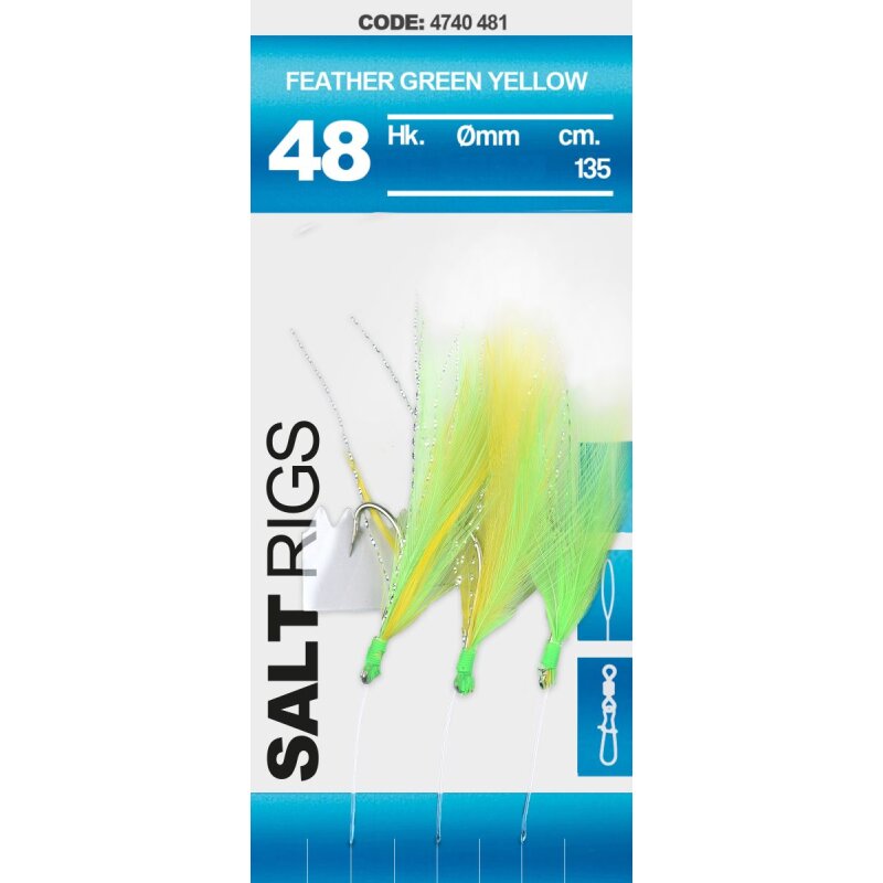 Bild von SPRO Salt Rig 48 Feather Gr.1/0 135cm 0,5mm 0,4mm Green Yellow