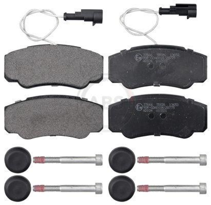 Bild von A.B.S. 37666 Bremsbelagsatz Bremsbeläge, Bremsklötze, Bremssteine mit integriertem Verschleißsensor NISSAN: Cabstar