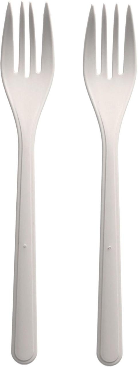 Bild von Haval Gabeln, Bio-PP 18,5 cm weiss extra stabil 96427 Mehrweggabeln wiederverwendbar, 50 Stück