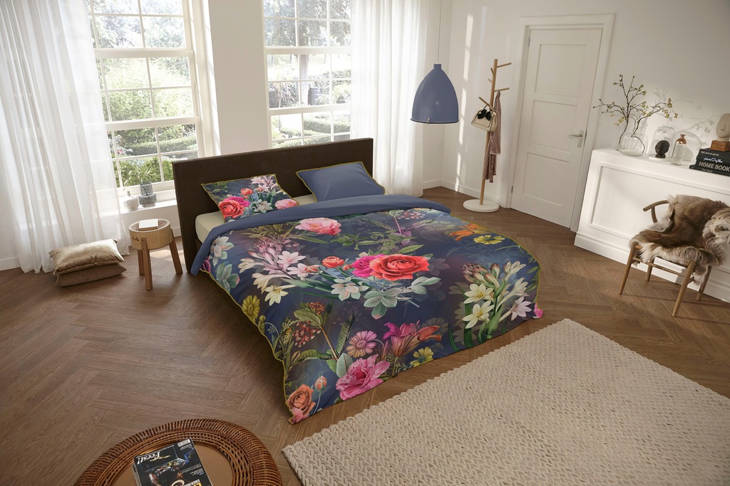 Bild von Descanso Bettwäsche Mako Satin Bettwäsche 135 X 200 cm + 1 x 80 X 80 cm Simone bunt, Baumolle, 2 teilig, Bettbezug Kopfkissenbezug Set kuschelig weich hochwertig