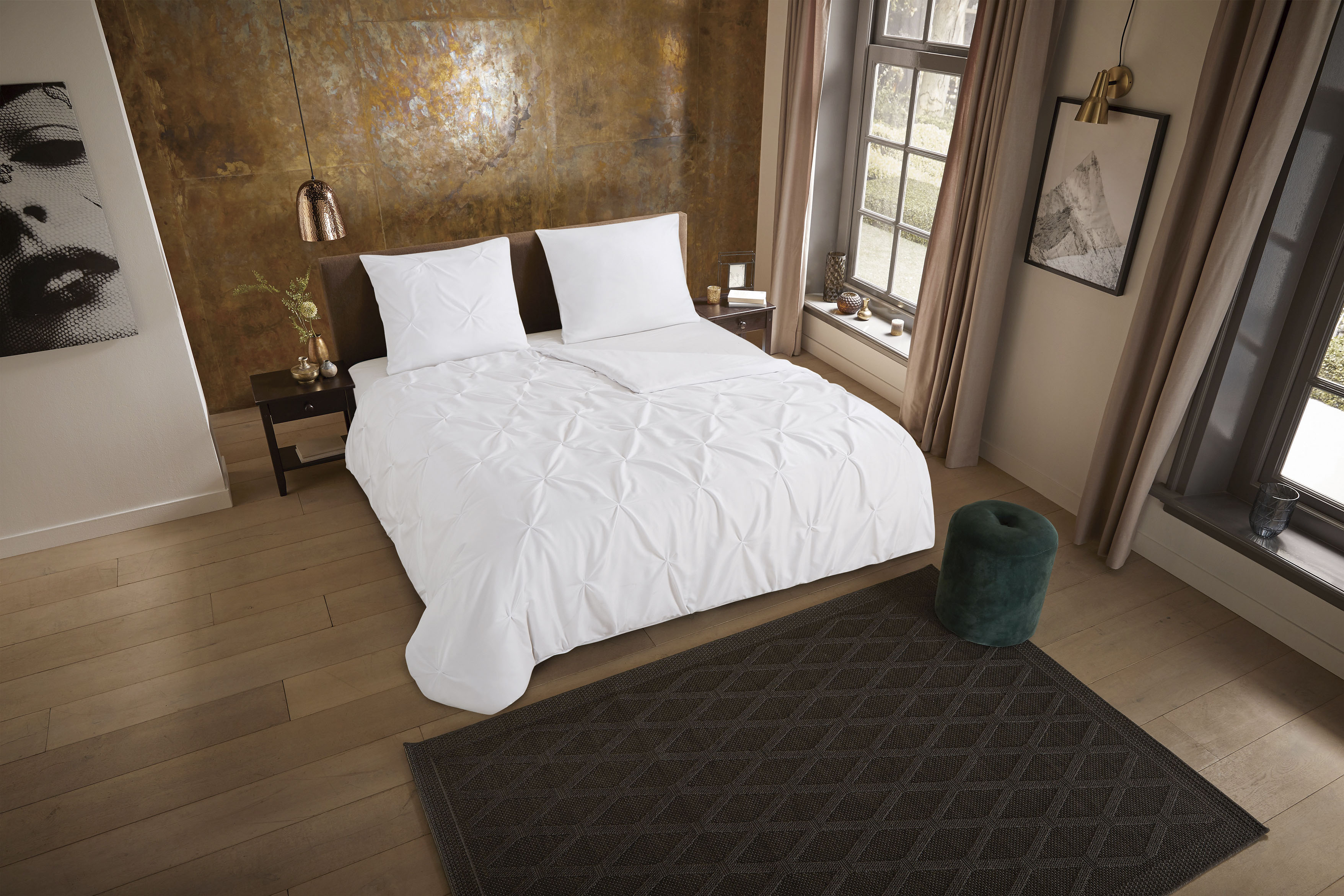 Bild von Pure Bettwäsche Microfaser Bettwäsche 135 X 200 cm + 1- 80 X 80 cm Elegance weiß luxur, Microfaser, 2 teilig, bettwäsche 135x200 microfaser sale warm weihnachten 135x200 bettbezug