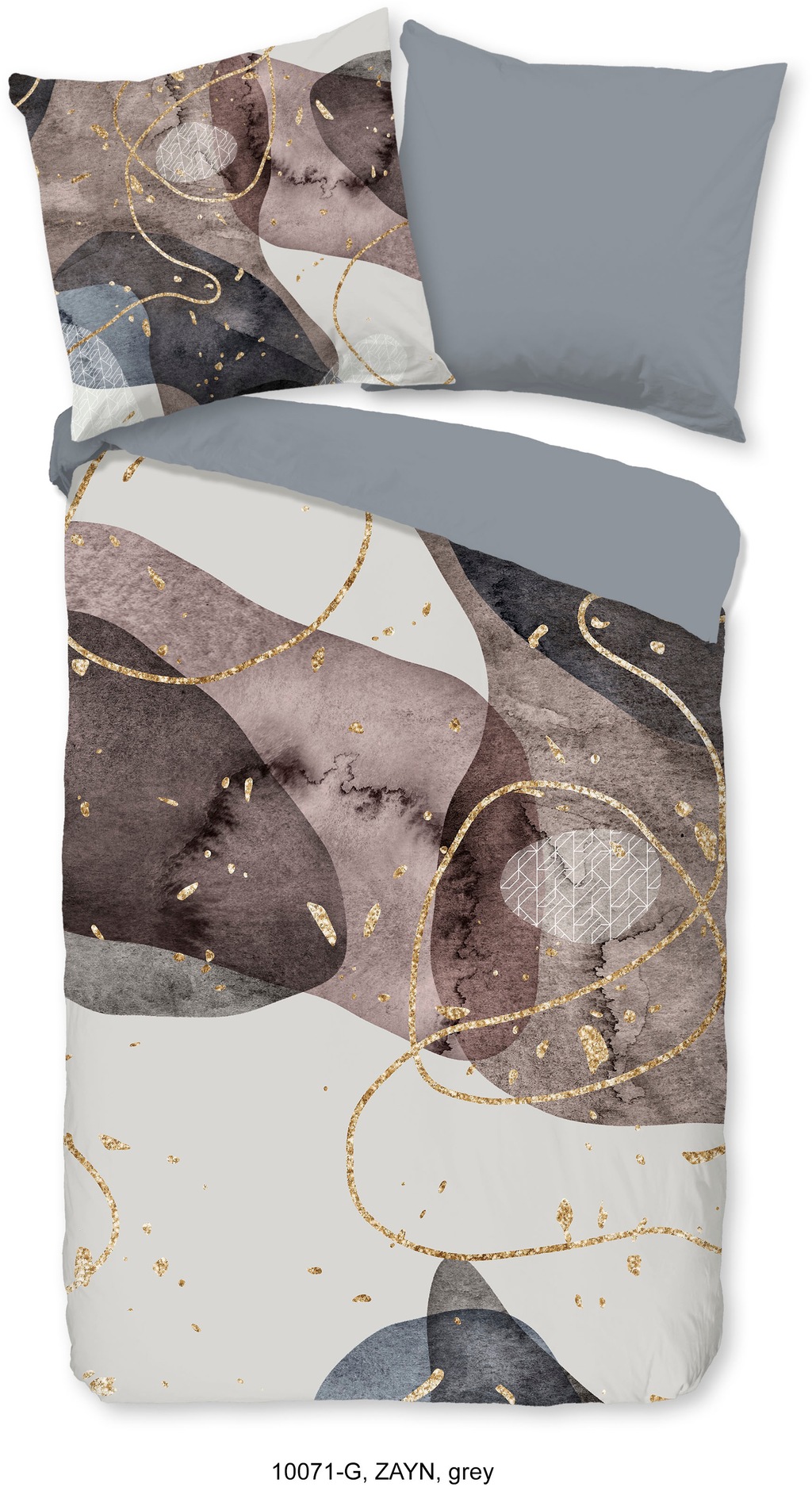 Bild von good morning Bettwäsche Renforcé Bettwäsche 200 X 200 cm + 2- 80 X 80 cm Zayn grau modern prin, Baumwolle, 3 teilig, bettwäsche 200x200 baumwolle sale warm weihnachten 200x200 bettbezug
