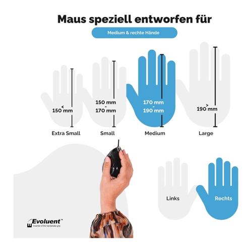 Bild von BAKKER ELKHUIZEN Evoluent Standard Vertical Maus für Rechtshänder