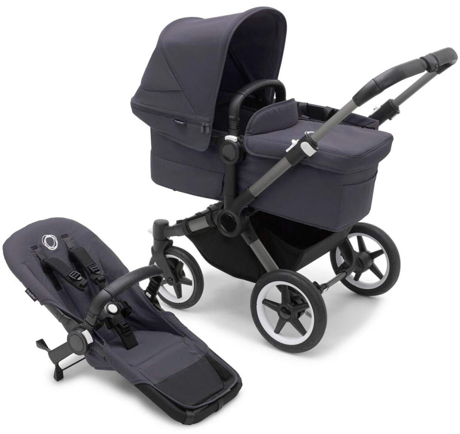 Bild von BUGABOO - Donkey 5 Mono Kinderwagen mit Liegewanne und Sitz CORE (GRAPHIT / STURMBLAU)