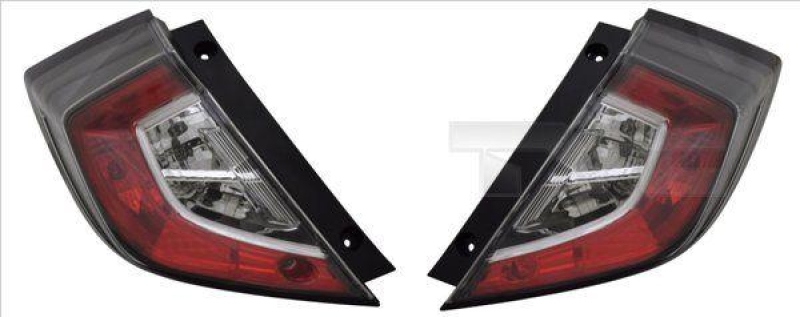 Bild von TYC 11-14630-06-2 Rückleuchte Heckleuchte, Rücklicht, Schlussleuchte links äusserer Teil LED ohne Lampenträger HONDA: CIVIC 10