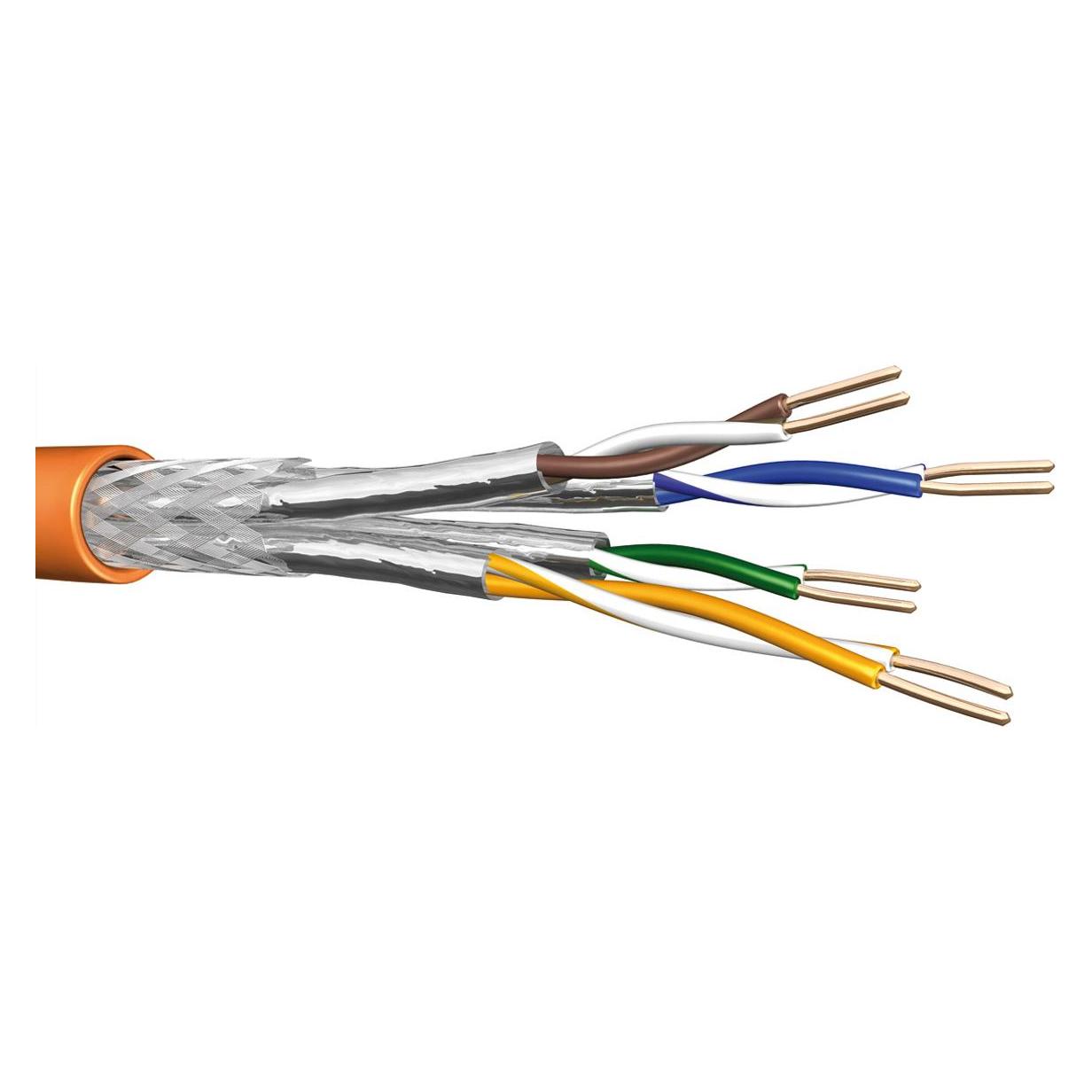 Bild von Draka S/FTP Installationskabel 500 m,Cat.7 Rohkabel, 900 MHz, orange Gesamt- und Paarabschirmung, halogenfrei, - 1 Stück (60091940)