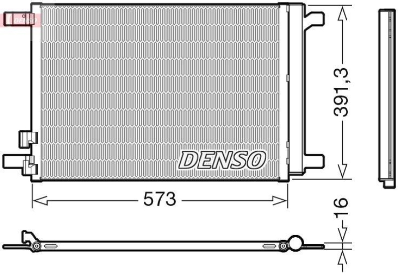 Bild von DENSO DCN32066 Klimakondensator Kondensator, Klimakühler, Kondensator Klimaanlage mit Trockner R134a VOLKSWAGEN: Golf 7, Golf 7 Variant