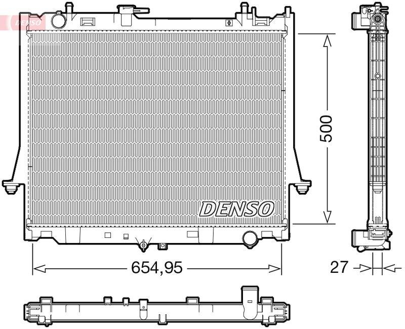 Bild von DENSO DRM99014 Kühler, Motorkühlung Kühler, Wasserkühler, Autokühler 500 675 27 ISUZU: D-Max II Pickup