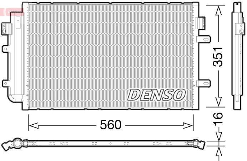 Bild von DENSO DCN12005 Klimakondensator Kondensator, Klimakühler, Kondensator Klimaanlage mit Trockner 560x351x16 R134a 560