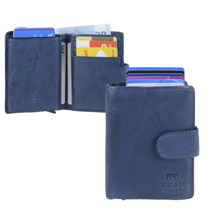 Bild von Karten Portemonnaie mit Scheinfach "Cow Lavato" blau Bear Design CL15090-blue