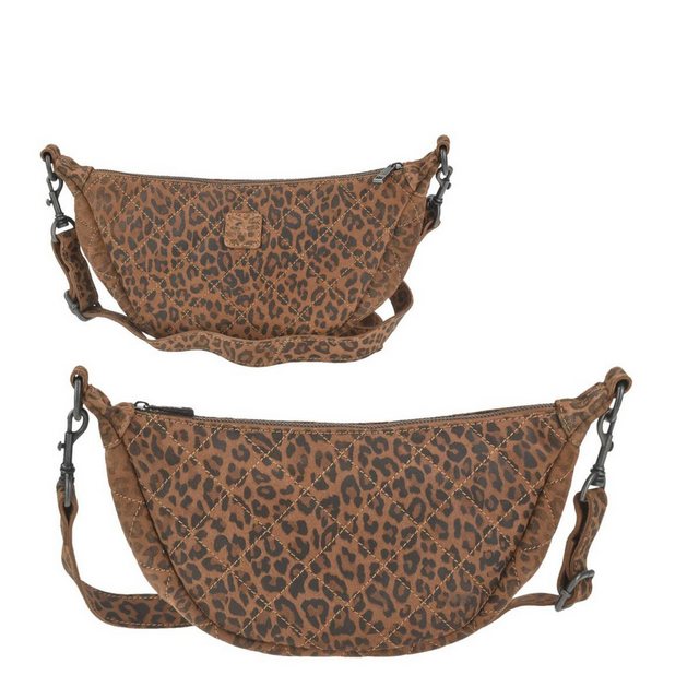 Bild von Bear Design Crossbody Bag Tasche "Laura" Damen Leder groß 33x17cm, Umhängetasche, Crossover, Damentasche, Bodybag, 150cm Gurt, panther leoprint