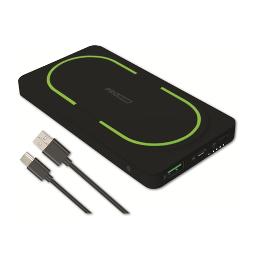 Bild von PROUSER USB Powerbank PRO USER 20168, QI, 10.000 mAh, Wireless Charging, schwarz