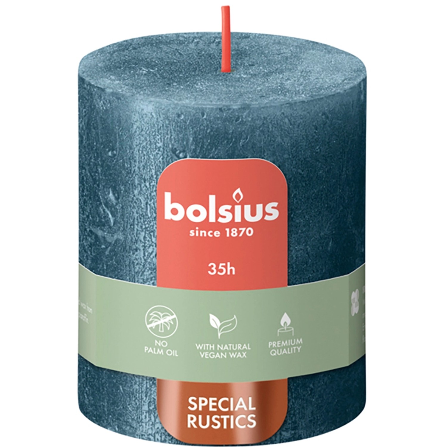 Bild von Bolsius Rustik-Kerze Shimmer Winter Edition Ø 6,8 cm x 8 cm Blau