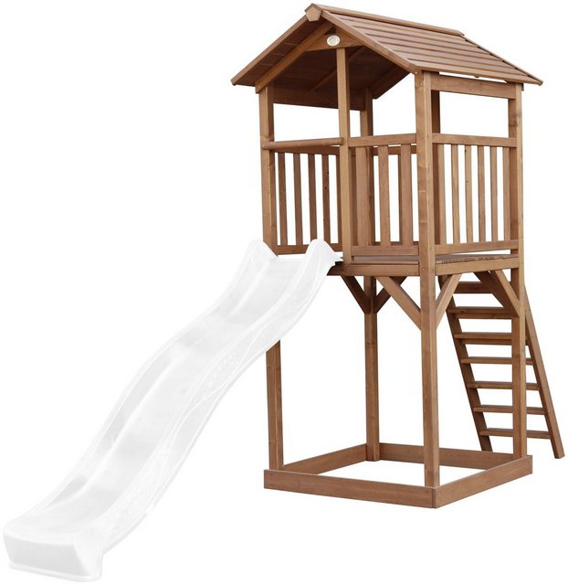 Bild von Axi Beach Tower Spielturm Braun mit Weißer Rutsche 349 x 111 x 242 cm