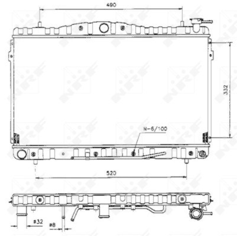 Bild von NRF 53505 Kühler, Motorkühlung Kühler, Wasserkühler, Autokühler Aluminium 669 378 16 Kühlrippen gelötet