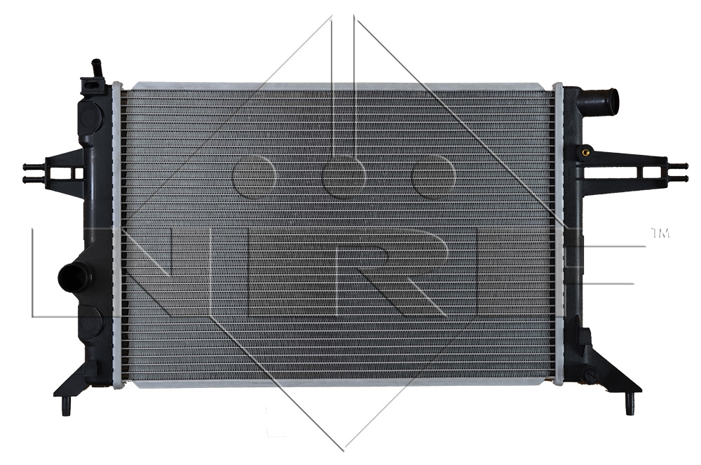 Bild von NRF 53628 Kühler, Motorkühlung Kühler, Wasserkühler, Autokühler Aluminium 540 377 24 Kühlrippen gelötet OPEL: Zafira A, Astra G Saloon