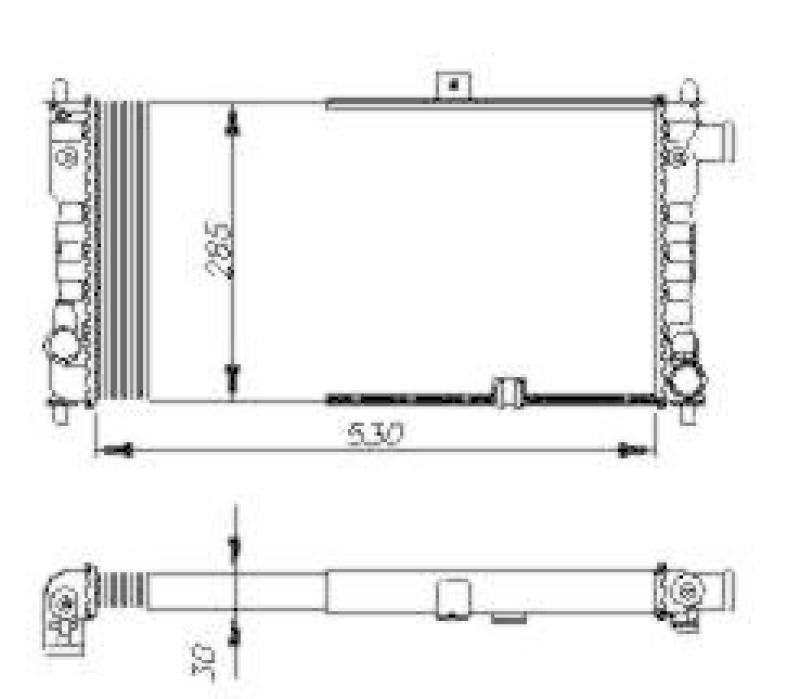 Bild von NRF 54704 Kühler, Motorkühlung Aluminium 530 285 30 Kühlrippen mechanisch gefügt OPEL: Kadett D Schrägheck, Ascona C Limousine