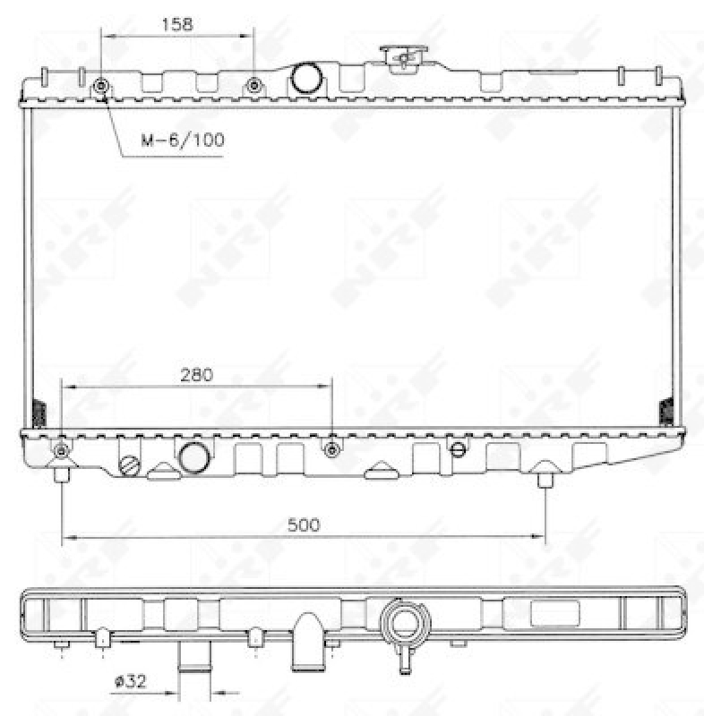 Bild von NRF 507581 Kühler, Motorkühlung Kühler, Wasserkühler, Autokühler Aluminium 658 327 16 Kühlrippen gelötet