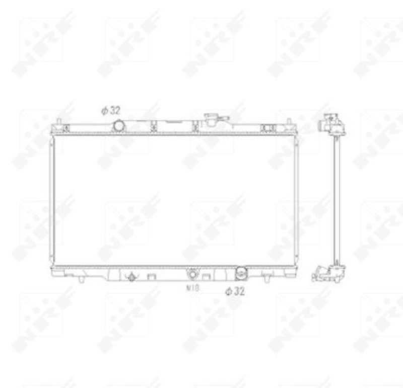 Bild von NRF 53573 Kühler, Motorkühlung Kühler, Wasserkühler, Autokühler Aluminium 738 400 16 Kühlrippen gelötet