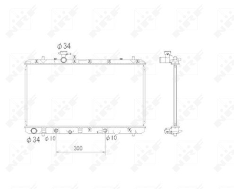 Bild von NRF 53580 Kühler, Motorkühlung Kühler, Wasserkühler, Autokühler Aluminium 709 375 16 Kühlrippen gelötet SUZUKI: SX4 I Hatchback
