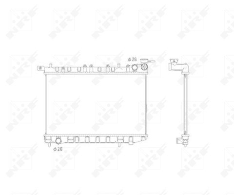 Bild von NRF 53583 Kühler, Motorkühlung Kühler, Wasserkühler, Autokühler Aluminium 518 320 16 Kühlrippen gelötet