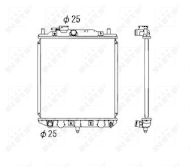 Bild von NRF 53673 Kühler, Motorkühlung Kühler, Wasserkühler, Autokühler Aluminium 350 325 16 Kühlrippen gelötet