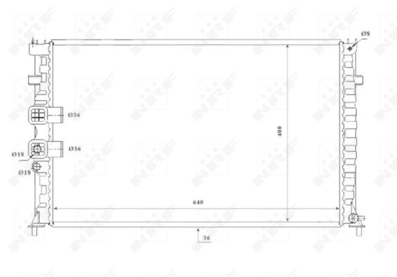 Bild von NRF 53842 Kühler, Motorkühlung Kühler, Wasserkühler, Autokühler Aluminium 638 398 32 Kühlrippen gelötet