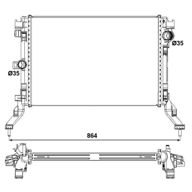 Bild von NRF 53026 Kühler, Motorkühlung Kühler, Wasserkühler, Autokühler Aluminium 690 363 32 Kühlrippen gelötet