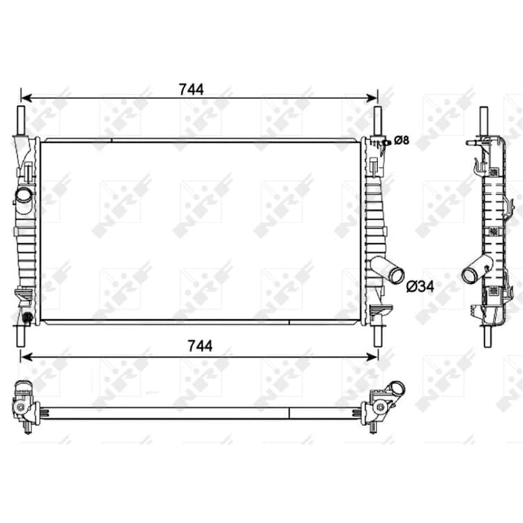 Bild von NRF 53111 Kühler, Motorkühlung Kühler, Wasserkühler, Autokühler Aluminium 670 368 26 Kühlrippen gelötet