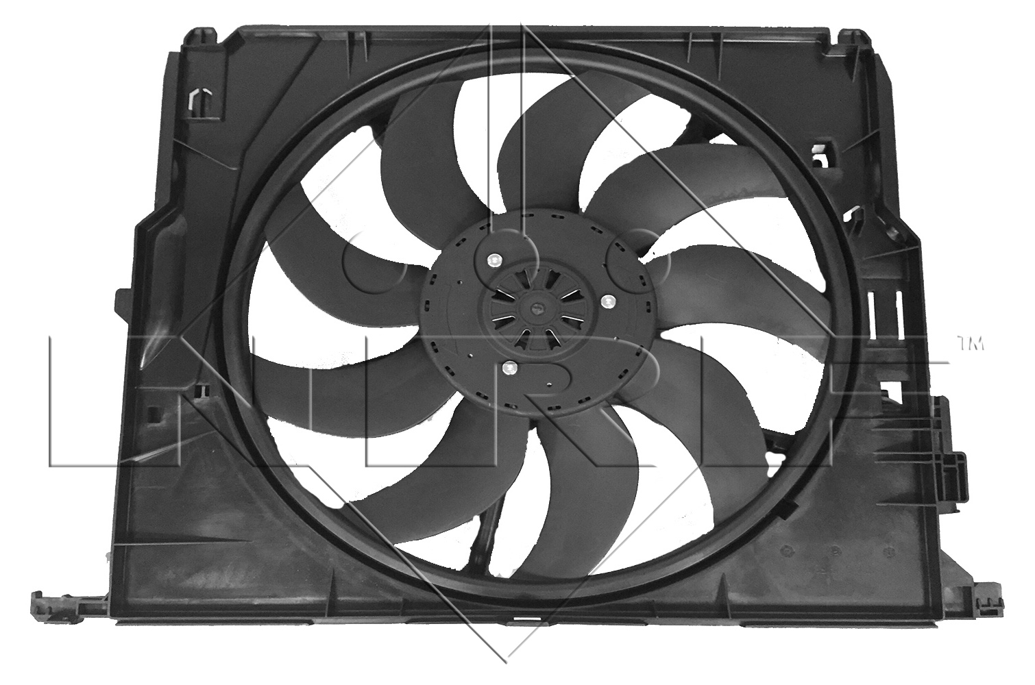Bild von NRF 47739 Lüfter Elektrolüfter, Hochleistungslüfter, Motorgebläse 494 12 850 mit Kühlerlüfterrahmen (Zarge), bürstenloser Motor BMW: 5 Saloon