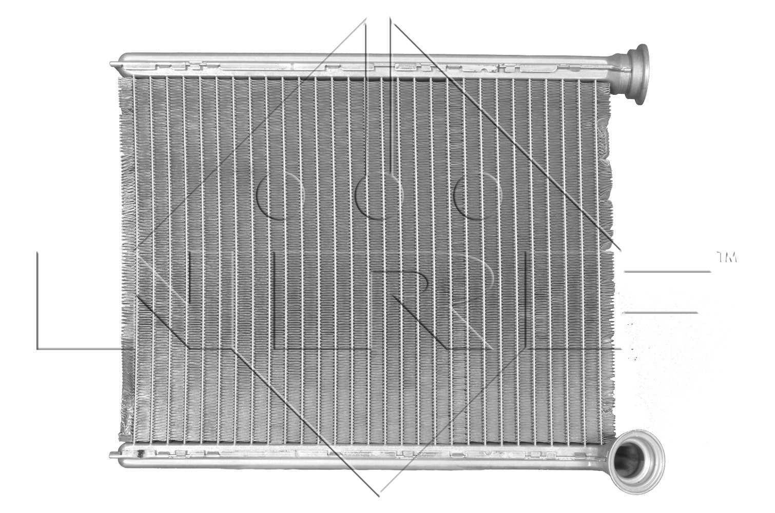 Bild von NRF 54360 Wärmetauscher Plattenwärmetauscher, Heizungskühler, Wärmetauscher, Innenraumheizung mit Leitung, mit Anbauteilen