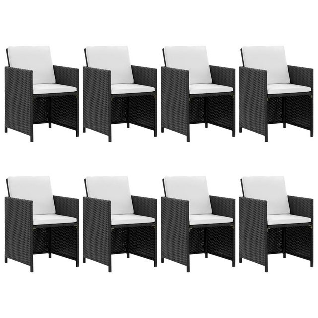 Bild von vidaXL 9-tlg Garten-Essgruppe mit Auflagen Poly Rattan Schwarz Modell 6