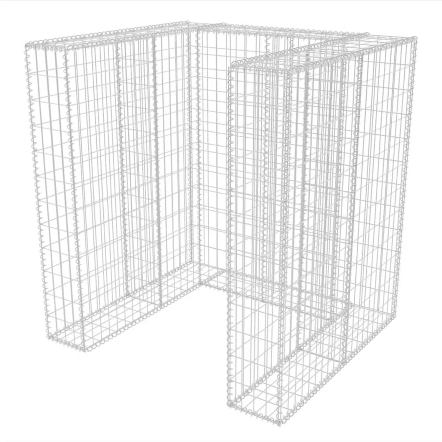 Bild von vidaXL Mülltonnenbox Gabionen-Mülltonnenverkleidung für 1 Tonne Stahl 110x100x120cm