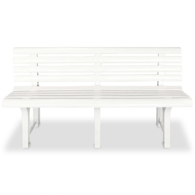 Bild von vidaXL Gartenbank Witterungsbeständig Sitzbank Parkbank Gartenmöbel Bank Kunststoffbank Balkon Terrassenbank 145,5cm Kunststoff Weiß
