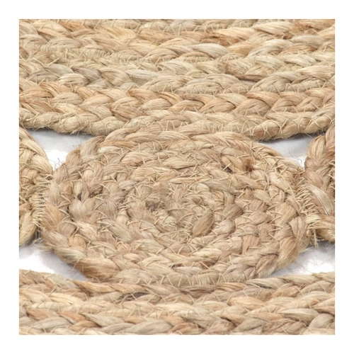 Bild von vidaXL Teppich Design Flechtmuster Handgefertigt Jute 120cm Rund