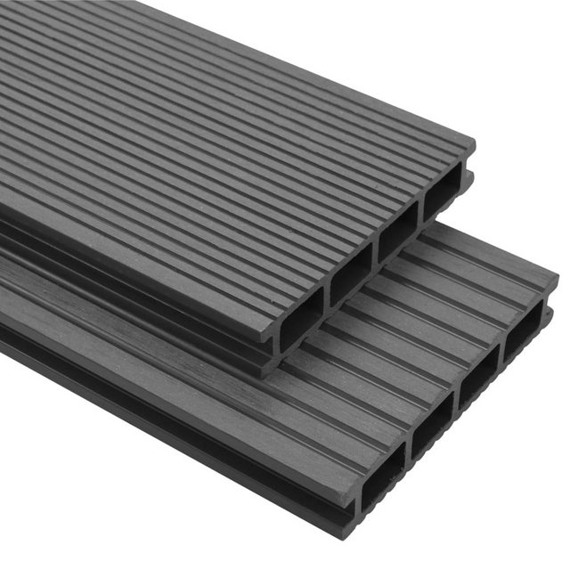 Bild von vidaXL Teppichboden WPC Terrassendielen mit Zubehör 30 m² 4 m Grau, Höhe: 2.5 mm