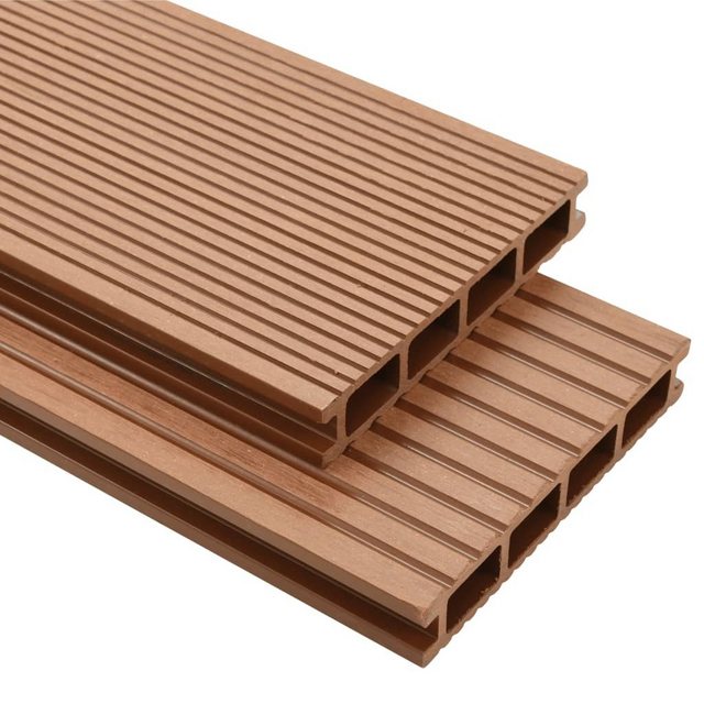 Bild von vidaXL Teppichboden WPC Terrassendielen mit Zubehör 15 m² 4 m Braun, Höhe: 2.5 mm