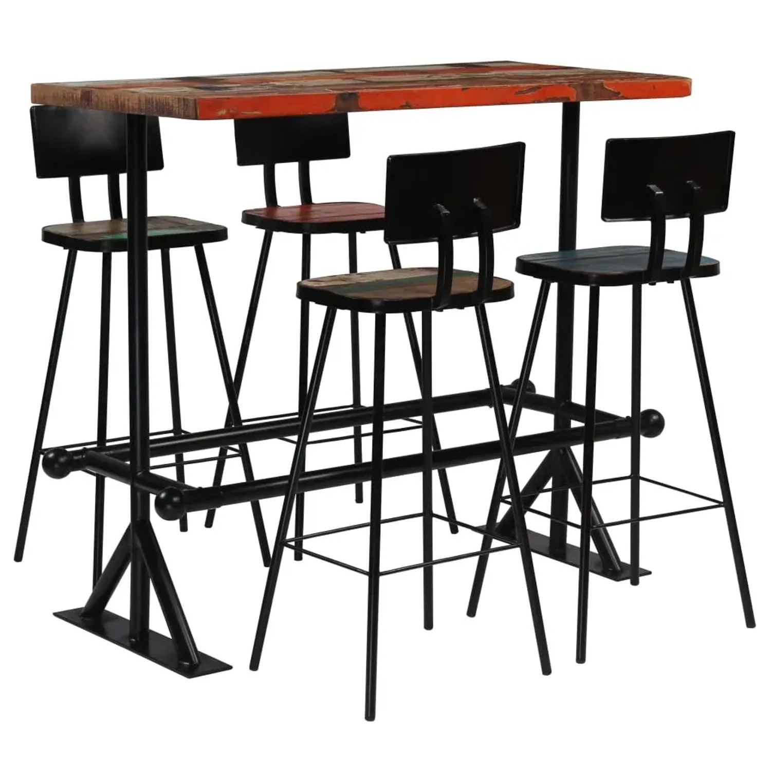 Bild von vidaXL Essgruppe, Bar-Set 5-tlg. Altholz Massiv Mehrfarbig