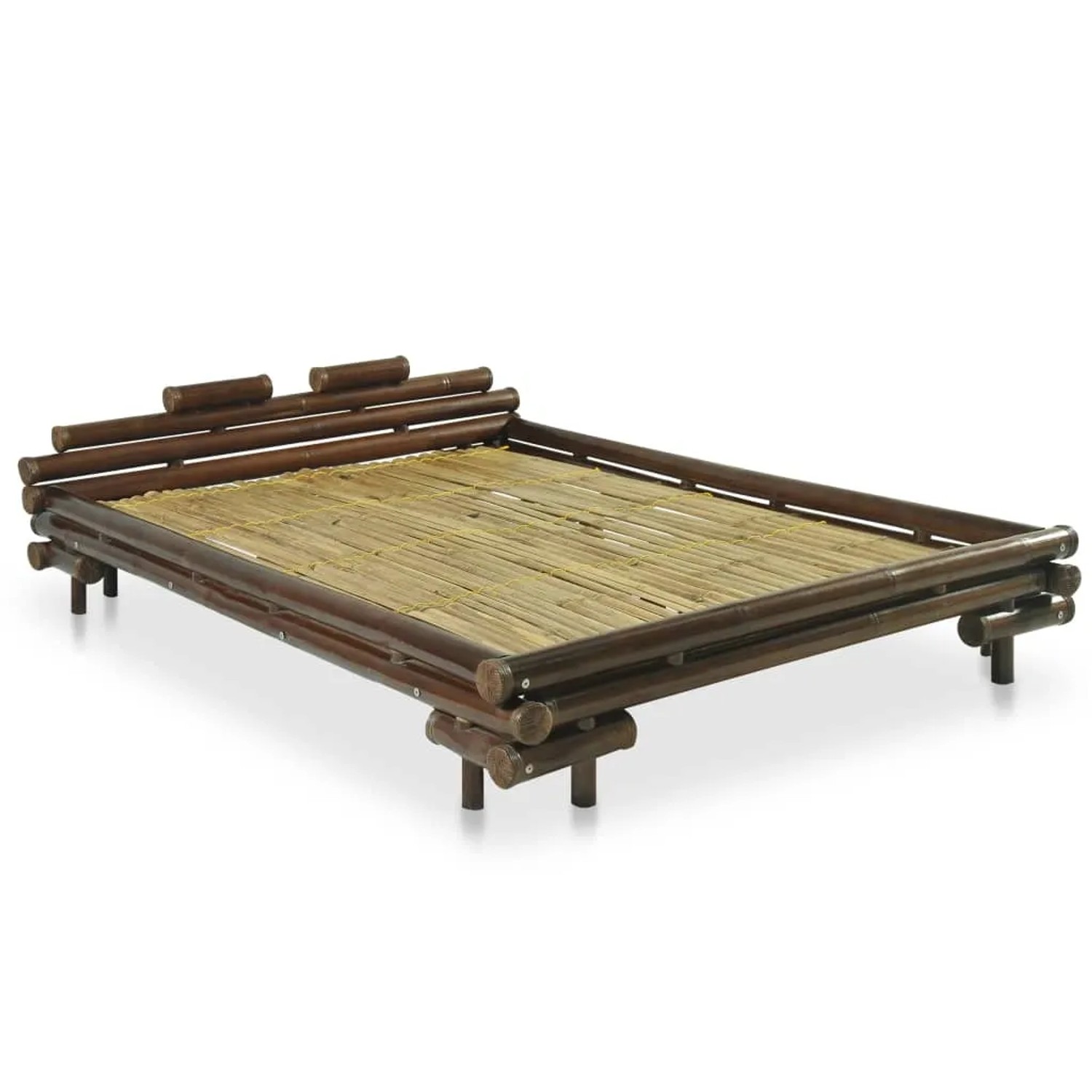 Bild von vidaXL Bettgestell Dunkelbraun Bambus 140x200 cm606684