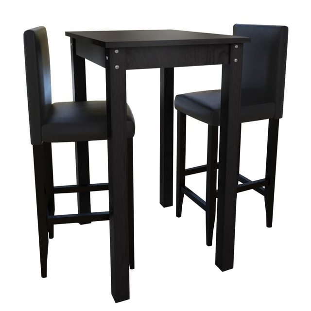 Bild von vidaXL Sitzgruppe Barset Bartisch mit 2 Barhockern Schwarz Esstisch